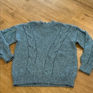 LC Lauren Conrad Blue Cable Knit Turtleneck Sweater